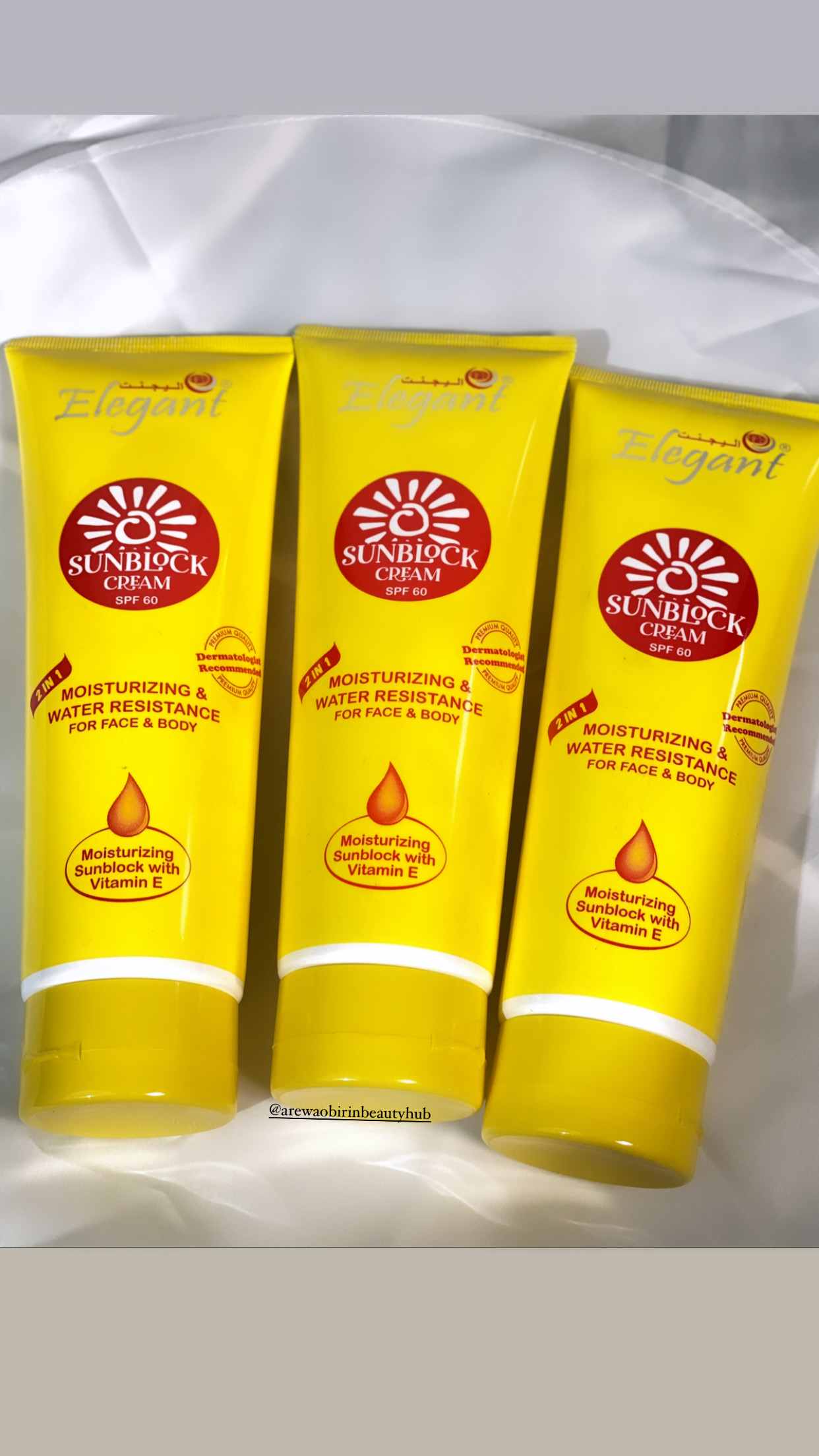 elegant moisturizing sunblock cream