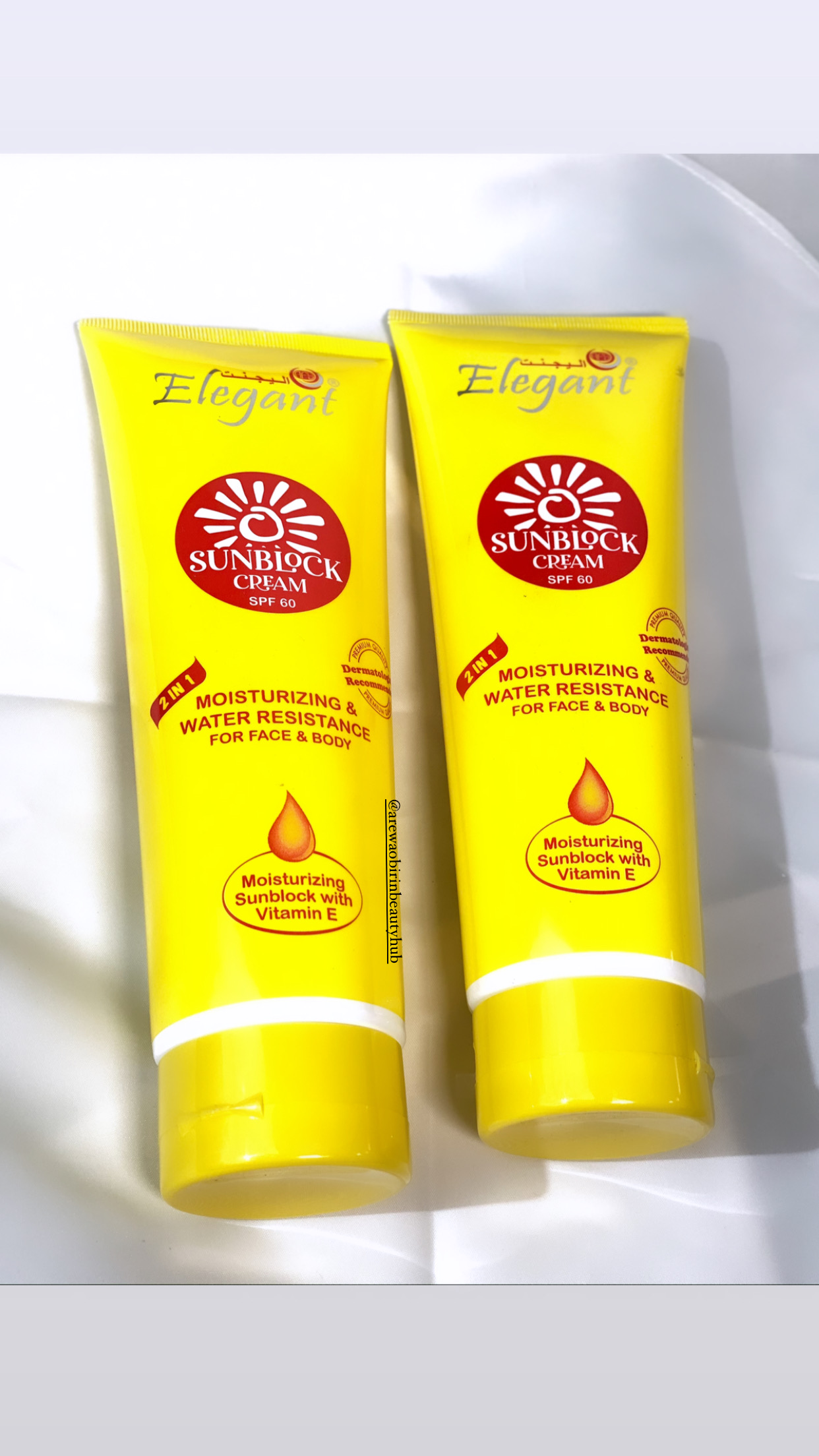 elegant moisturizing sunblock cream